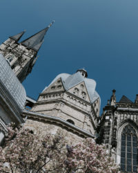 Gebäude in Aachen, Deutschland. Altstadt.