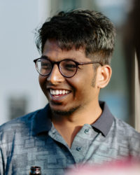 Man smiling.