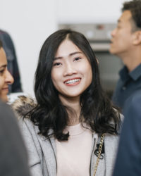 Smiling woman.