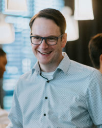 Man smiling.